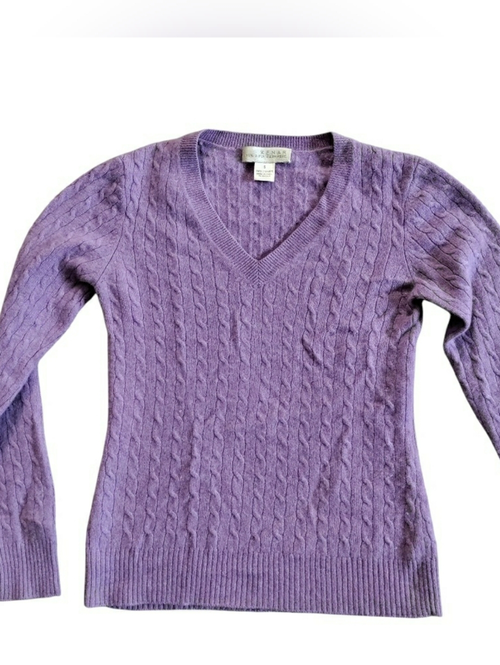 Kenar Cashmere Cable Knit Pullover Sweater V Neck Preppy Old Money